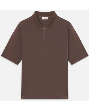 FRAME Washed Light Pique Polo - Brown
