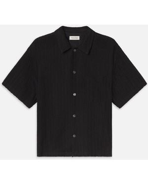 FRAME Crochet Short Sleeve Shirt - Black