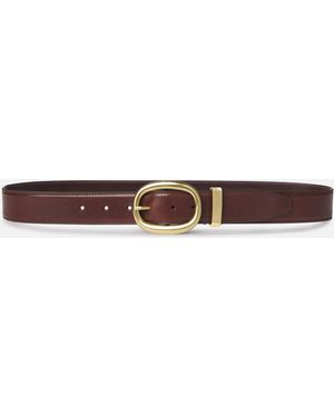 FRAME The Organic Round Buckle Belt - Brown