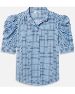 FRAME The Plaid Gillian Top - Blue