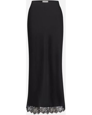 FRAME The Silk Lace Column Skirt - Black