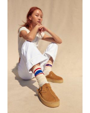 Clarks Trek Wedge Mules - Natural