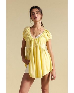 Free People Bella Babydoll Top - Yellow