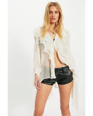 Nigel Preston Chiffon Ruffle Blouse - White