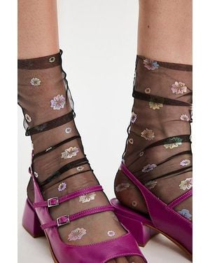High Heel Jungle Daphne Socks By - Black