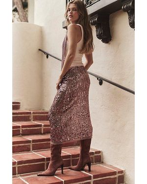 Intimately By Free People Party Trick Sequin Midi Slip Skirt By - Pink