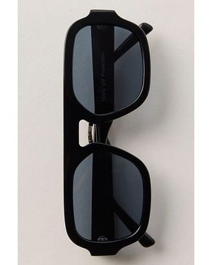 Free People Rhiannon Modern Aviator Polarized Sunglasses - Black