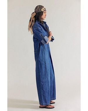 Free People Tiki Denim Coveralls - Blue