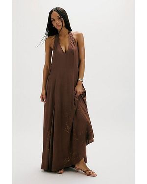 Nigel Preston Halter Maxi Dress - Brown
