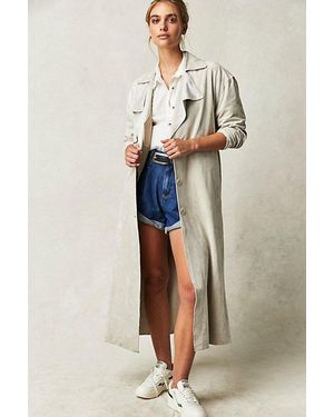 Blank NYC Vegan Suede Trench Jacket At Free People In Iced Chai, Size: Medium - Natural