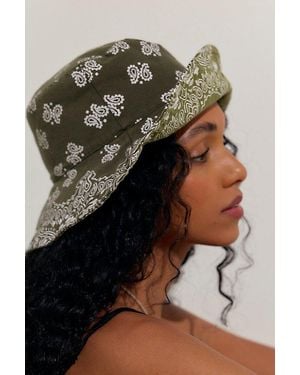 Free People Bandana Bucket Hat - Green