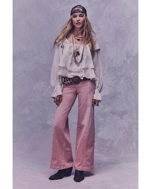 Free People We The Free Libre Wide-Leg Jeans - Purple