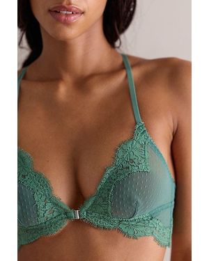 Intimately By Free People Fiona Mesh Front-Close Racerback Bralette By - Green