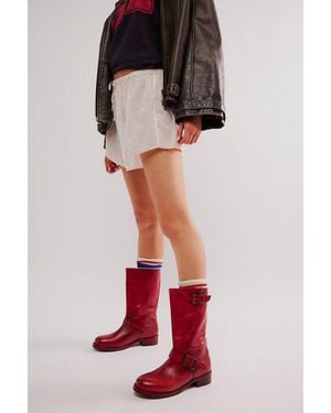 Free People Ride Or Die Engineer Boots - Red