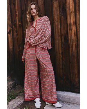 Free People Good Company Stripe Pants - Red