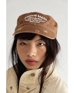 Free People Amour Inc Workwear Cadet Cap - Brown