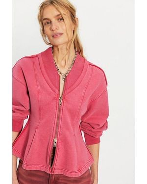 Free People Ziggy Zip-Up - Pink