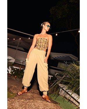 free-est Flexin' Low-rise Smocked Trousers - Black