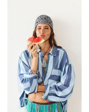 Free People Morning Breeze Button Down - Blue
