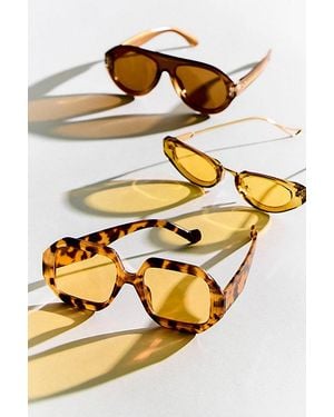 Free People Corra Square Sunglasses - Metallic