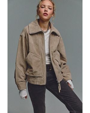 Free People We The Free Desert Moon Suede Jacket - Gray
