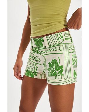 Free People Retro Printed Mini Short - Green