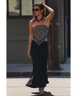 free-est Mermaid Linen Maxi Skirt By - Black