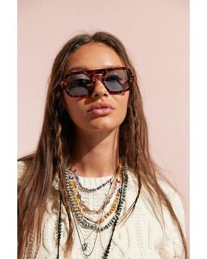 Free People Rhiannon Modern Aviator Sunglasses - Brown