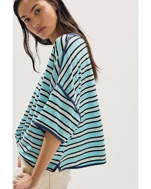 Free People Clean Rugby Tee - Blue