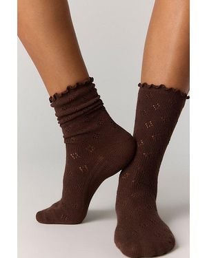 Free People Pointelle Ru Socks - Brown