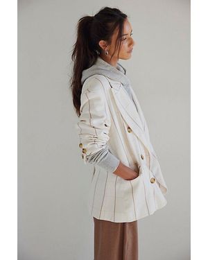 Free People Dean Double-Breasted Blazer Jacket - Natural