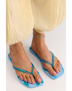 Havaianas Slim Square Jelly Blossom Flip Flops - Gray