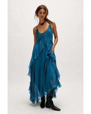 Nigel Preston Floating Angel Chiffon Maxi Dress - Blue