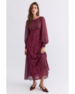 Free People See You Again Printed Midi Dress - Red