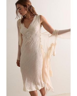 Intimately By Free People Me With You Satin Midi Slip Dress By - Natural