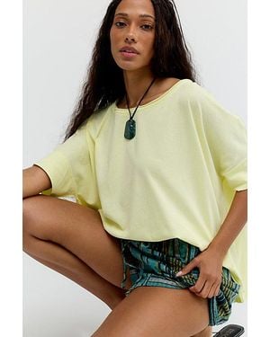 Free People Rex Oversized Cotton Tee - Multicolour