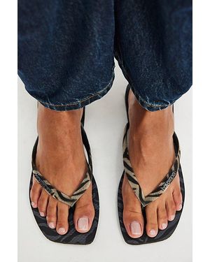 Havaianas Slim Square Velvet Flip Flops - Blue