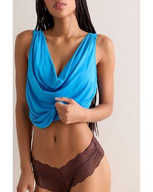 Free People We'Re Going Out Cowl-Neck Cami - Blue