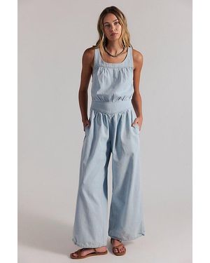 Free People Vintage Heirloom One-Piece Jumpsuit - Blue