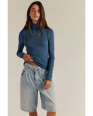 Free People Good Good Turtleneck Top - Blue