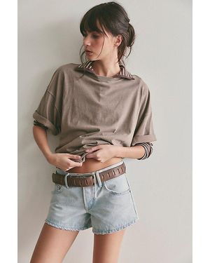 Free People Tennessee Low-Rise Denim Shorts - Grey