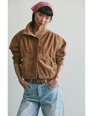 Free People Rip Tide Suede Jacket - Brown