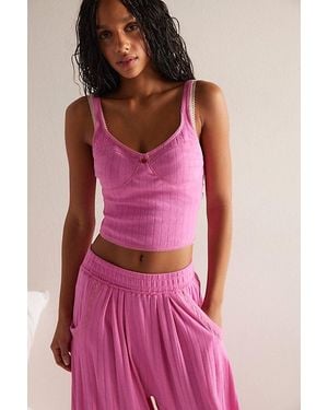 Free People End Game Pointelle Corset Cami - Red