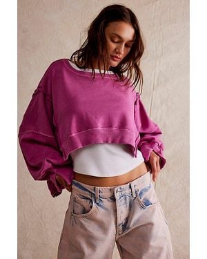 Free People We The Free Camden Cropped Sweatshirt - Pink