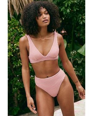 Rhythm Cove Stripe Tall Tri Bikini Top - Green