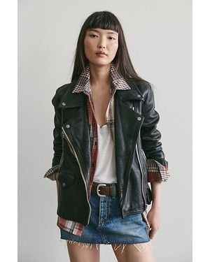 Free People We The Free Jealousy Leather Moto Jacket - Green