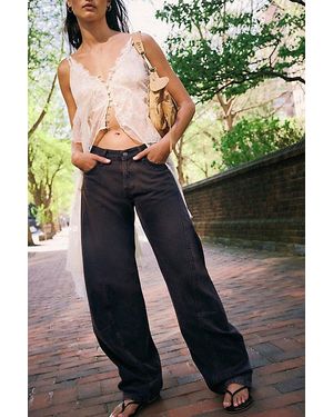 Free People Fable Low-Rise Twisted Bowed Jeans - Black