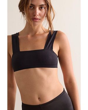 Intimately By Free People Round Two Square Neck Bralette By - Black