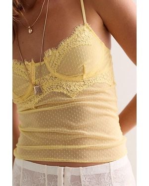 Intimately By Free People Fiona Lace Corset Cami By - Yellow
