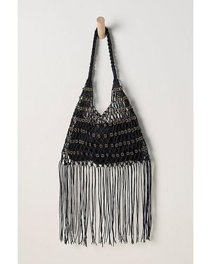 Free People Embellished Fringe Bag - Black